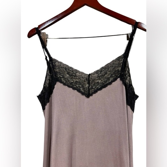 Tahari Slip Dress Gown Mini Black & Brown Large 90s Y2K Fairycore Vibes Sleep - Picture 2 of 5